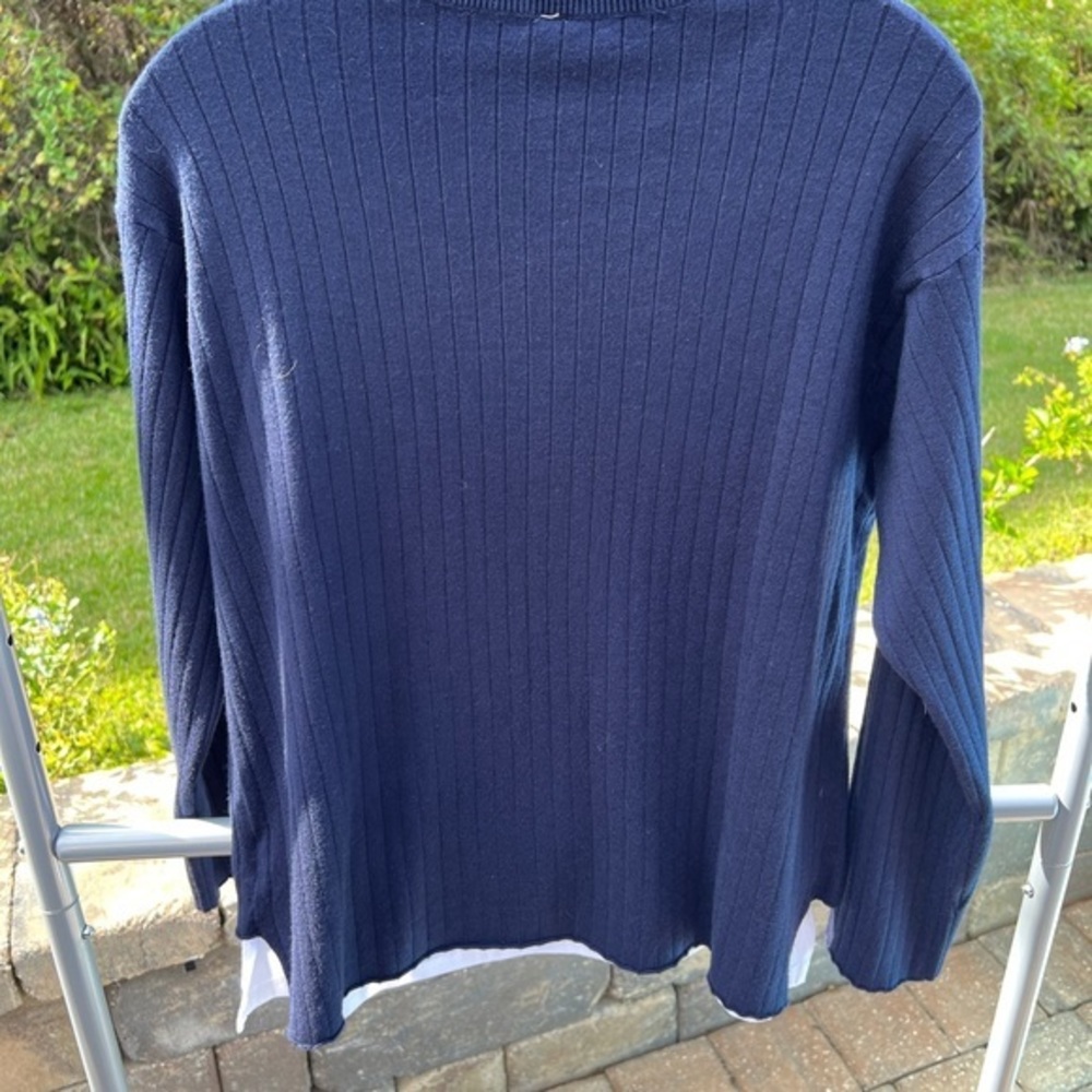 Ljve Italian sweater blazer with tee with cashmere feeling size M in navy color - Picture 4 of 6